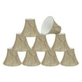 thumbnail image 1 of Aspen Creative 30069-9 Small Bell Shape Chandelier Clip-On Lamp Shade Set (9 Pack), Transitional Design in Light Gold, 6" bottom width (3" x 6" x 5"), 1 of 6