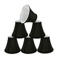 thumbnail image 1 of Aspen Creative 30070-6 Small Bell Shape Chandelier Clip-On Lamp Shade Set (6 Pack), Transitional Design in Two-Tone Black, 6" bottom width (3" x 6" x 5" ), 1 of 6