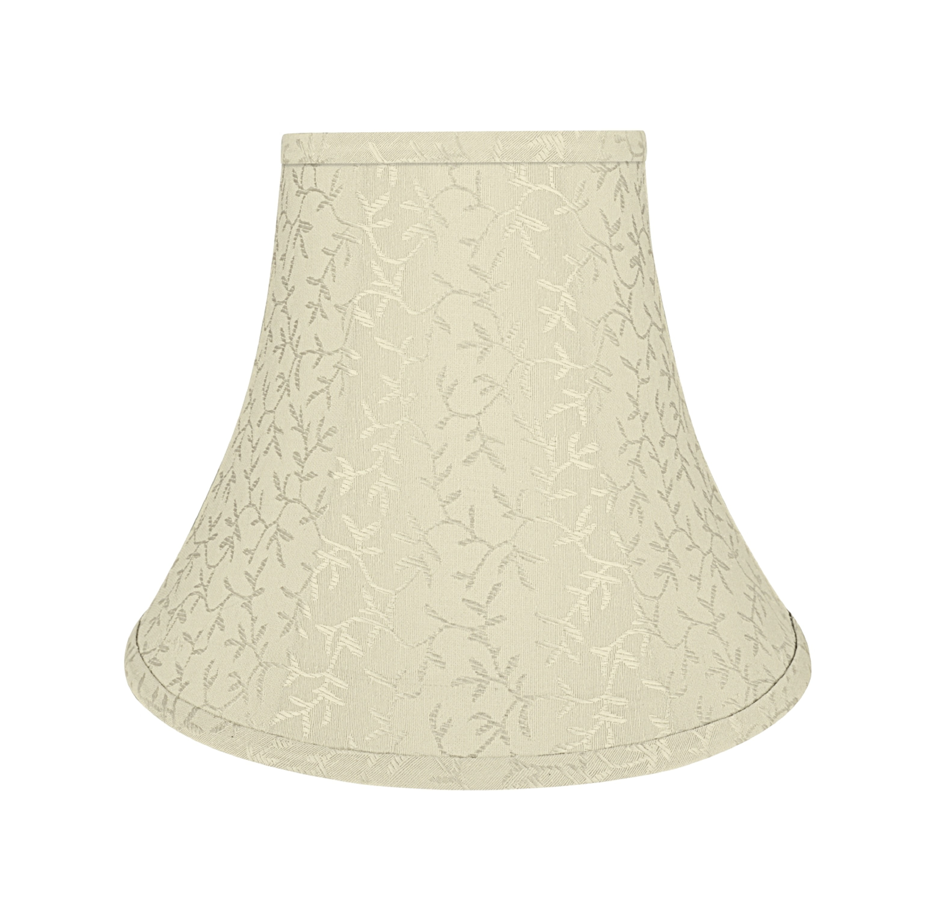Beige Vine Leaf Fabric Bell Lamp Shade, 12" Wide