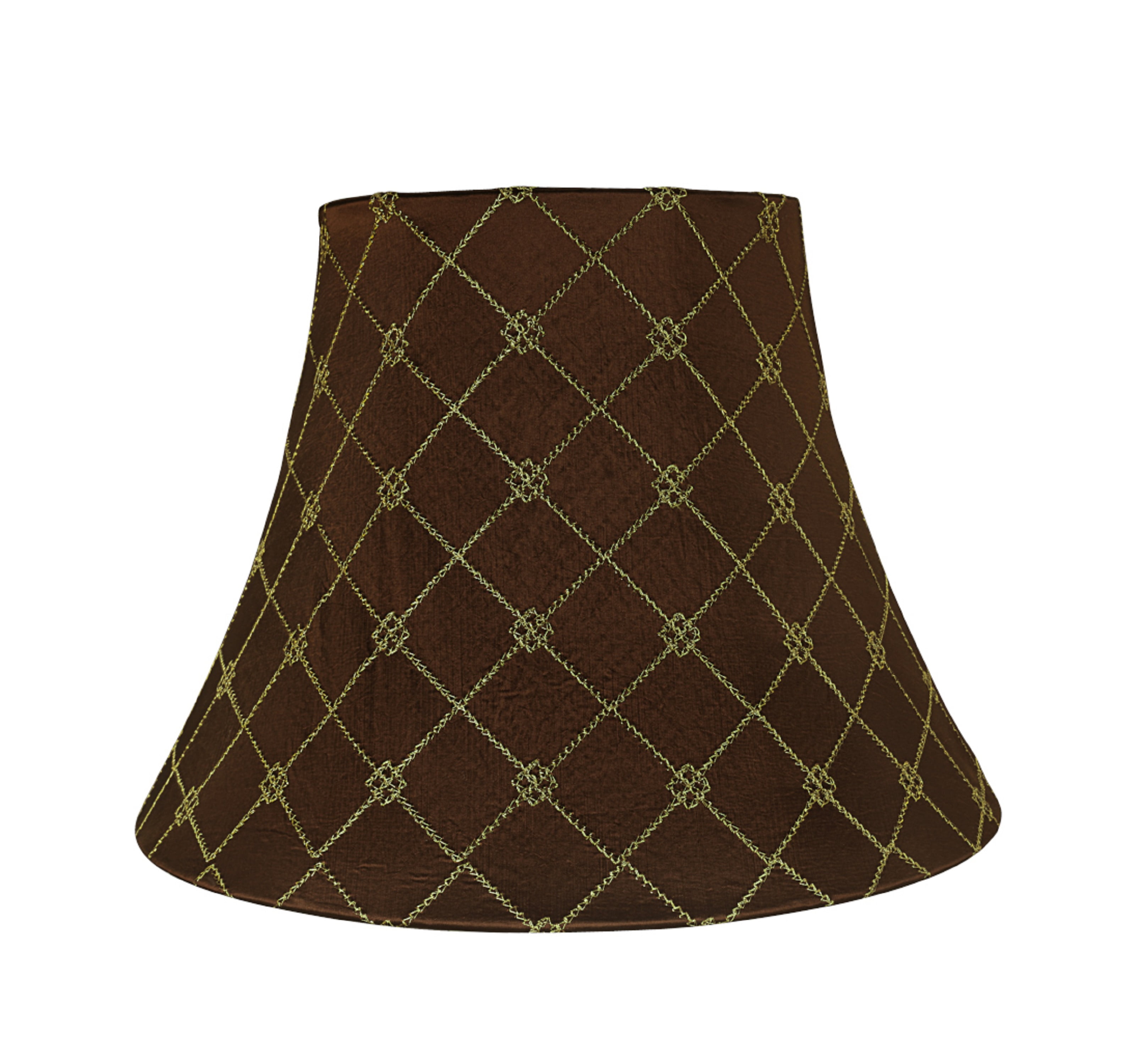 Aspen Creative 30221, Transitional Bell Shaped Spider Construction Lamp Shade in Brown, 13" wide (7" x 13" x 9 1/2")