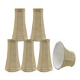 thumbnail image 1 of Aspen Creative 30242-6 Small Bell Shape Chandelier Clip-On Lamp Shade Set (6 Pack), Transitional Design in Oatmeal, 4" bottom width (2 1/2" x 4" x 5" ), 1 of 6