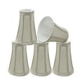 thumbnail image 1 of Aspen Creative 30245-5 Small Bell Shape Chandelier Clip-On Lamp Shade Set (5 Pack), Transitional Design in Silver-Grey, 4" bottom width (2 1/2" x 4" x 5" ), 1 of 6