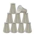 thumbnail image 1 of Aspen Creative 30245-9 Small Bell Shape Chandelier Clip-On Lamp Shade Set (9 Pack), Transitional Design in Silver-Grey, 4" bottom width (2 1/2" x 4" x 5" ), 1 of 6