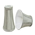 thumbnail image 1 of Aspen Creative 30246-2 Small Bell Shape Chandelier Clip-On Lamp Shade Set (2 Pack), Transitional Design in Silver Grey, 4" bottom width (2 1/2" x 4" x 5" ), 1 of 7