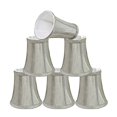 thumbnail image 1 of Aspen Creative 30246-6 Small Bell Shape Chandelier Clip-On Lamp Shade Set (6 Pack), Transitional Design in Silver Grey, 4" bottom width (2 1/2" x 4" x 5" ), 1 of 7