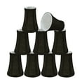 thumbnail image 1 of Aspen Creative 30248-9 Small Bell Shape Chandelier Clip-On Lamp Shade Set (9 Pack), Transitional Design in Two-Tone Black, 4" bottom width (2-1/2"x 4" x 5" ), 1 of 7