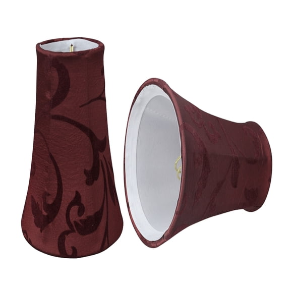 Aspen Creative 30249-2 Small Bell Shape Chandelier Clip-On Lamp Shade Set (2 Pack), Transitional Design in Red, 4" bottom width (2 1/2" x 4" x 5" )