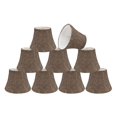 thumbnail image 1 of Aspen Creative 30276-9 Small Bell Shape Chandelier Clip-On Lamp Shade Set (9 Pack), Transitional Design in Brown, 5" bottom width (3" x 5" x 4" ), 1 of 7