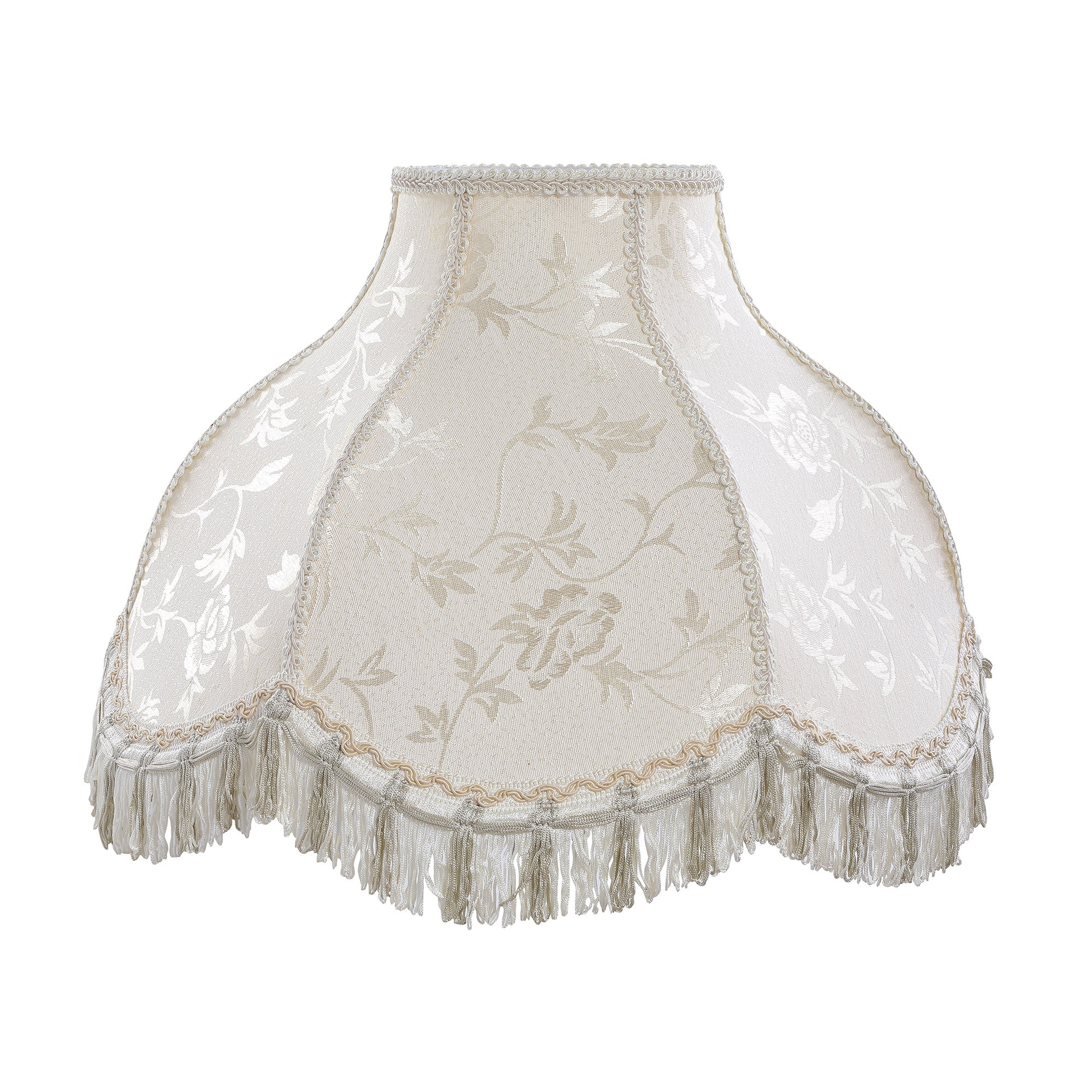 Aspen Creative 30306 Transitional Scallop Bell Shape Spider Construction Lamp Shade in Off White, 17" wide (6" x 17" x 12")