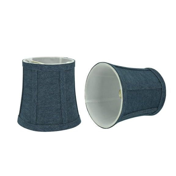 Aspen Creative 30361-2, Bell Clip-On Chandelier Lamp Shade, Washing Blue, 4" T x 5" B x 5" H, Set of 2