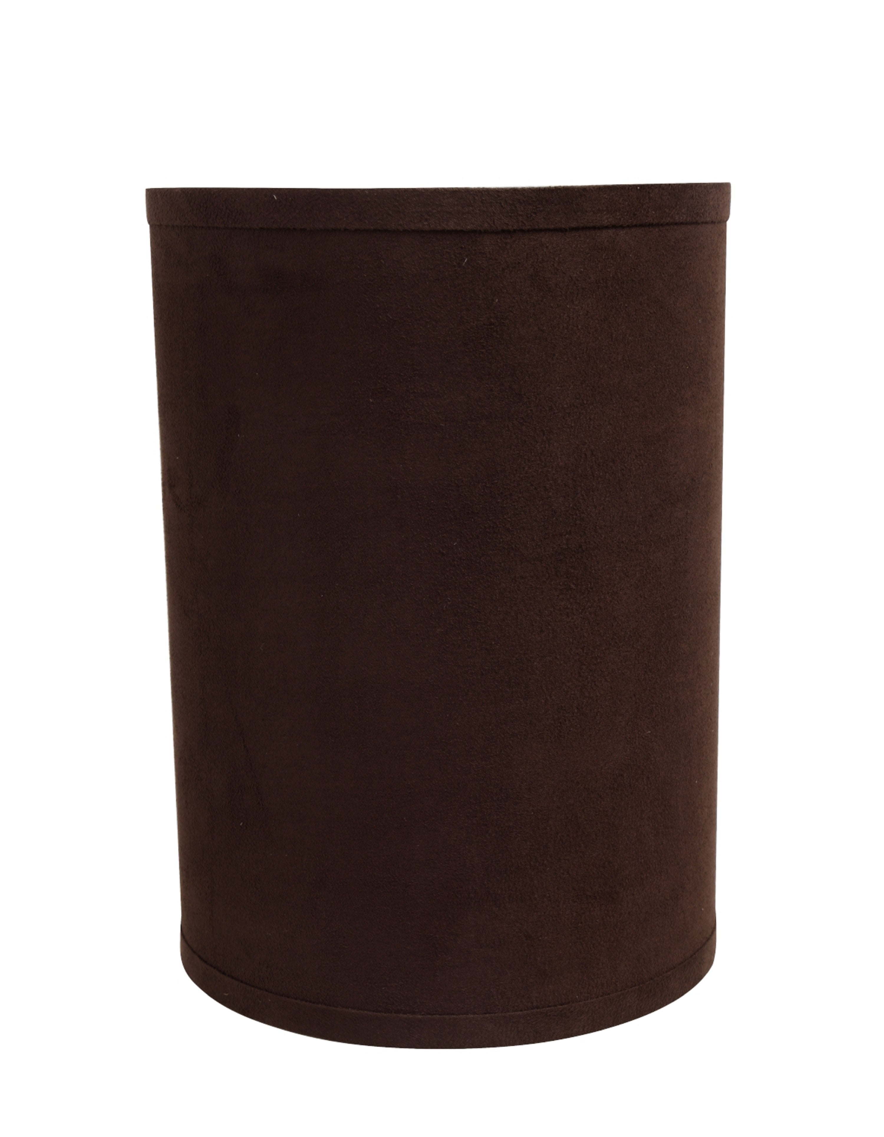 Dark Brown Suede Fabric Drum Lamp Shade, 8" x 11"