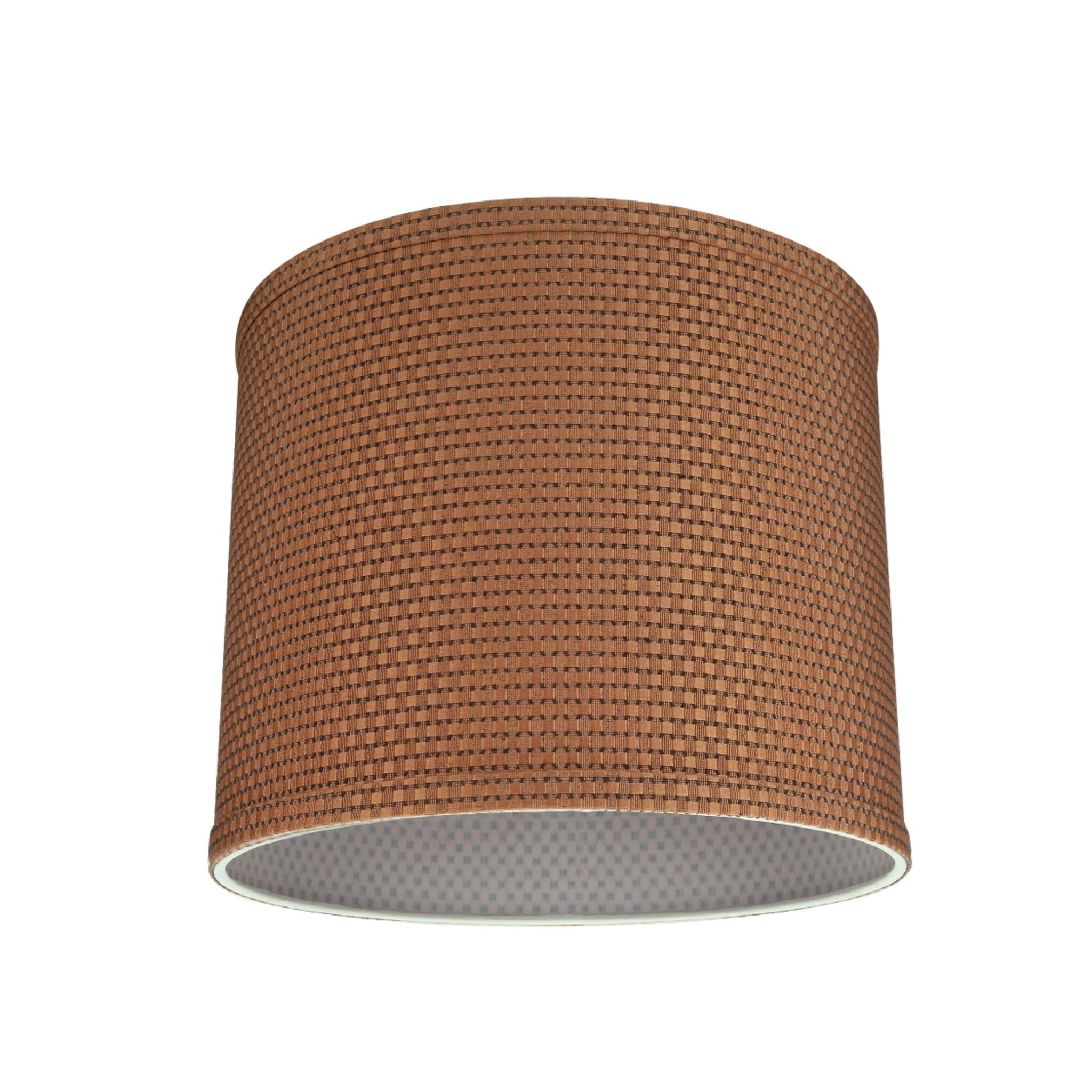 Aspen Creative 31089 Transitional Hardback Drum (Cylinder) Shaped Spider Construction Lamp Shade in Brown, 12" wide (12" x 12" x 10")