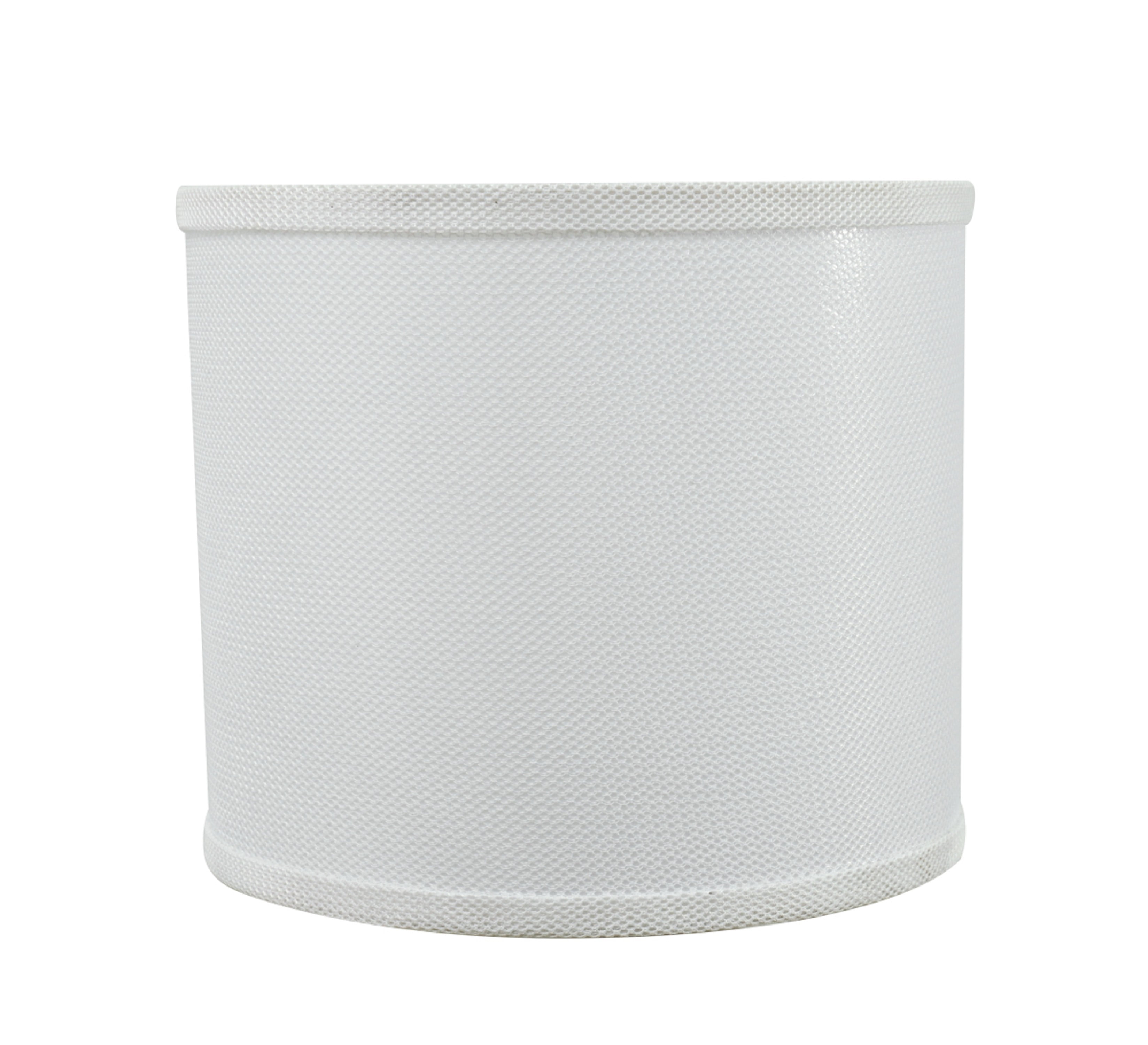 White Network Fabric Drum Lamp Shade, 12" x 12" x 10"
