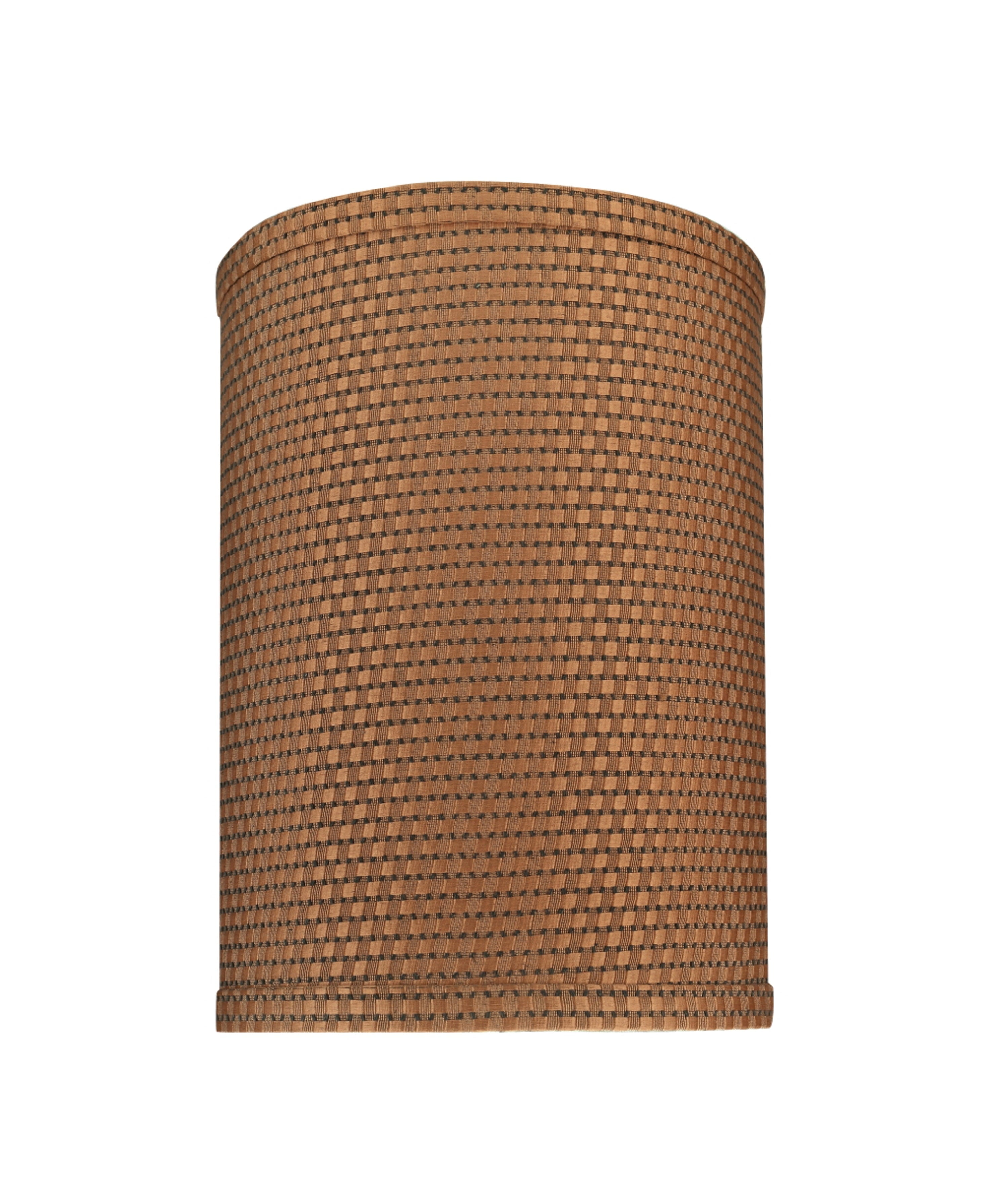 11'' Brown Jacquard Textured Fabric Drum Lamp Shade