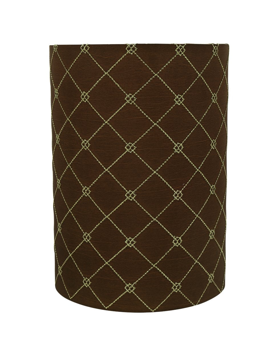 Aspen Creative 31265 Transitional Drum (Cylinder) Shaped Spider Construction Lamp Shade in Brown, 8" wide (8" x 8" x 11")