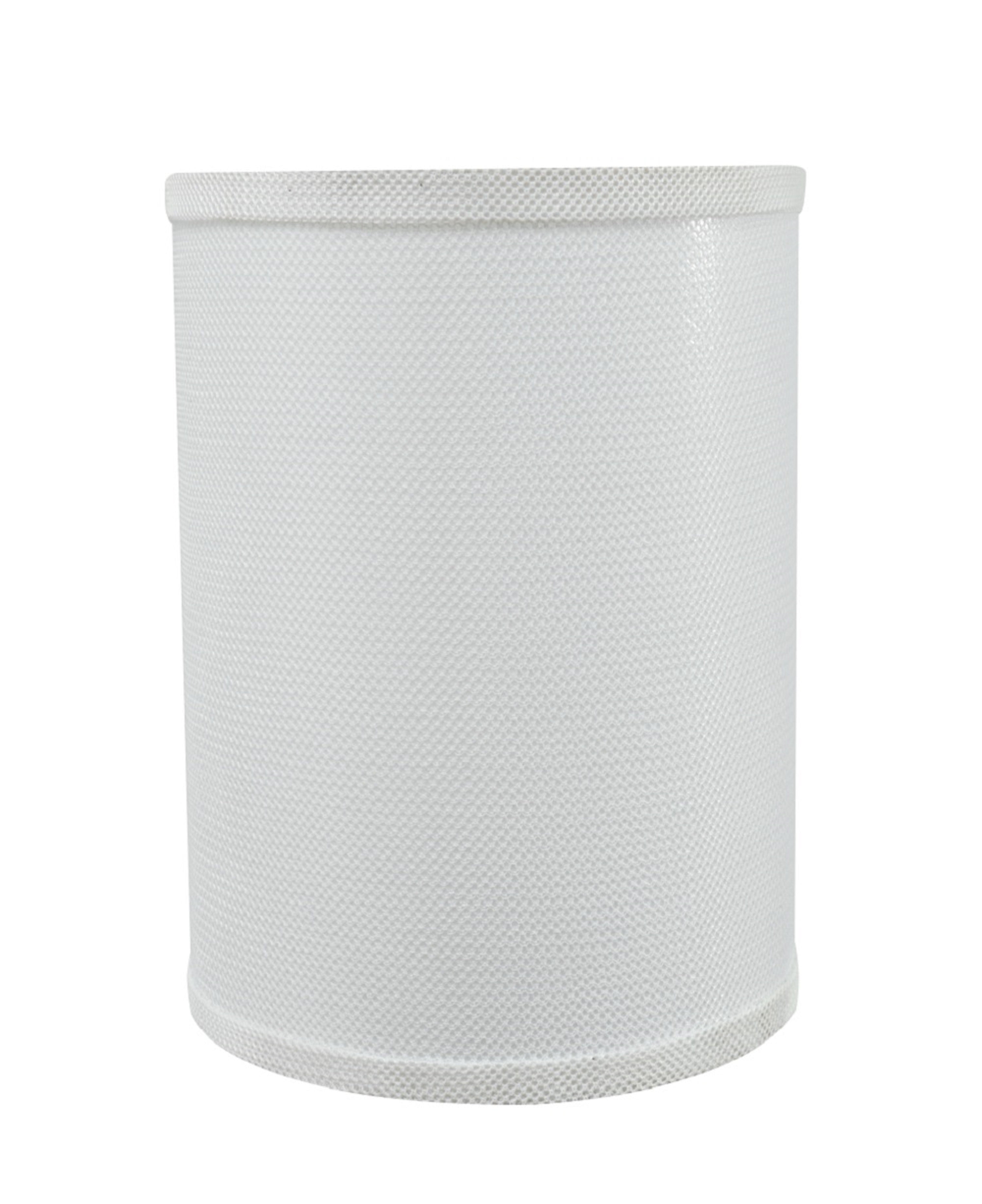 White Linen Drum Lamp Shade with Spider Construction, 8" x 11"