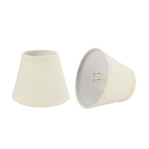 Aspen Creative 32062-2 Small Hardback Empire Shape Chandelier Clip-On Lamp Shade Set (2 Pack), Transitional Design in Beige, 5" bottom width (3" x 5" x 4")