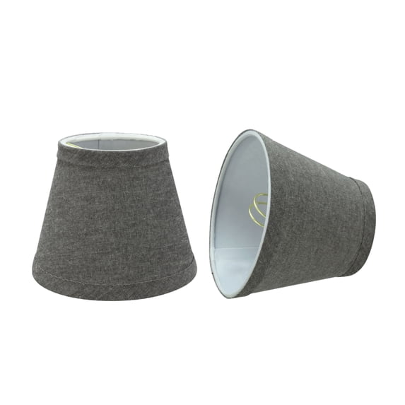 Aspen Creative 32064-2 Small Hardback Empire Shape Chandelier Clip-On Lamp Shade Set (2 Pack), Transitional Design in Grey, 5" bottom width (3" x 5" x 4")