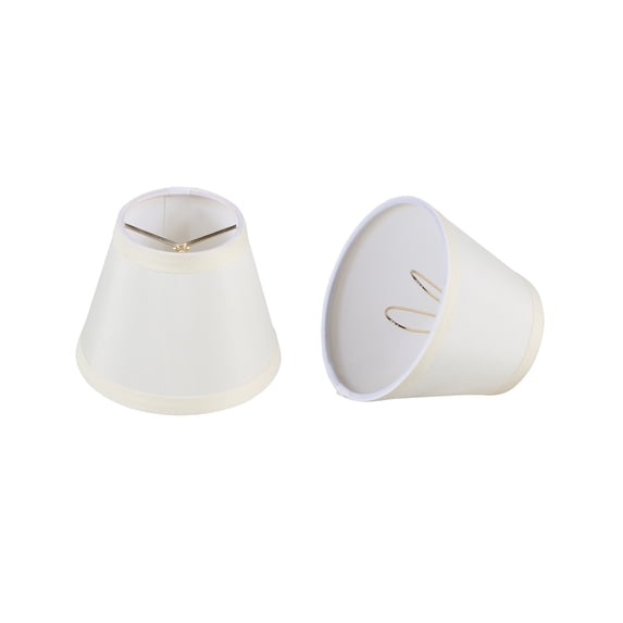 Aspen Creative 32065-2 Small Hardback Empire Shape Chandelier Clip-On Lamp Shade Set (2 Pack), Transitional Design in Off White, 5" bottom width (3" x 5" x 4")