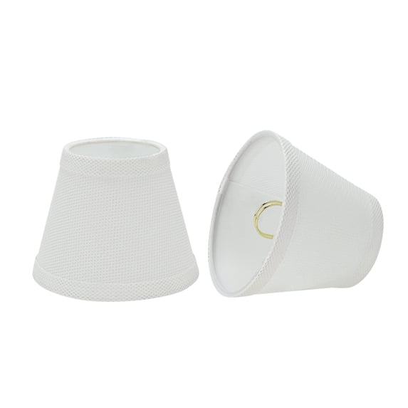 Aspen Creative 32066-2 Small Hardback Empire Shape Chandelier Clip-On Lamp Shade Set (2 Pack), Transitional Design in White, 5" bottom width (3" x 5" x 4")