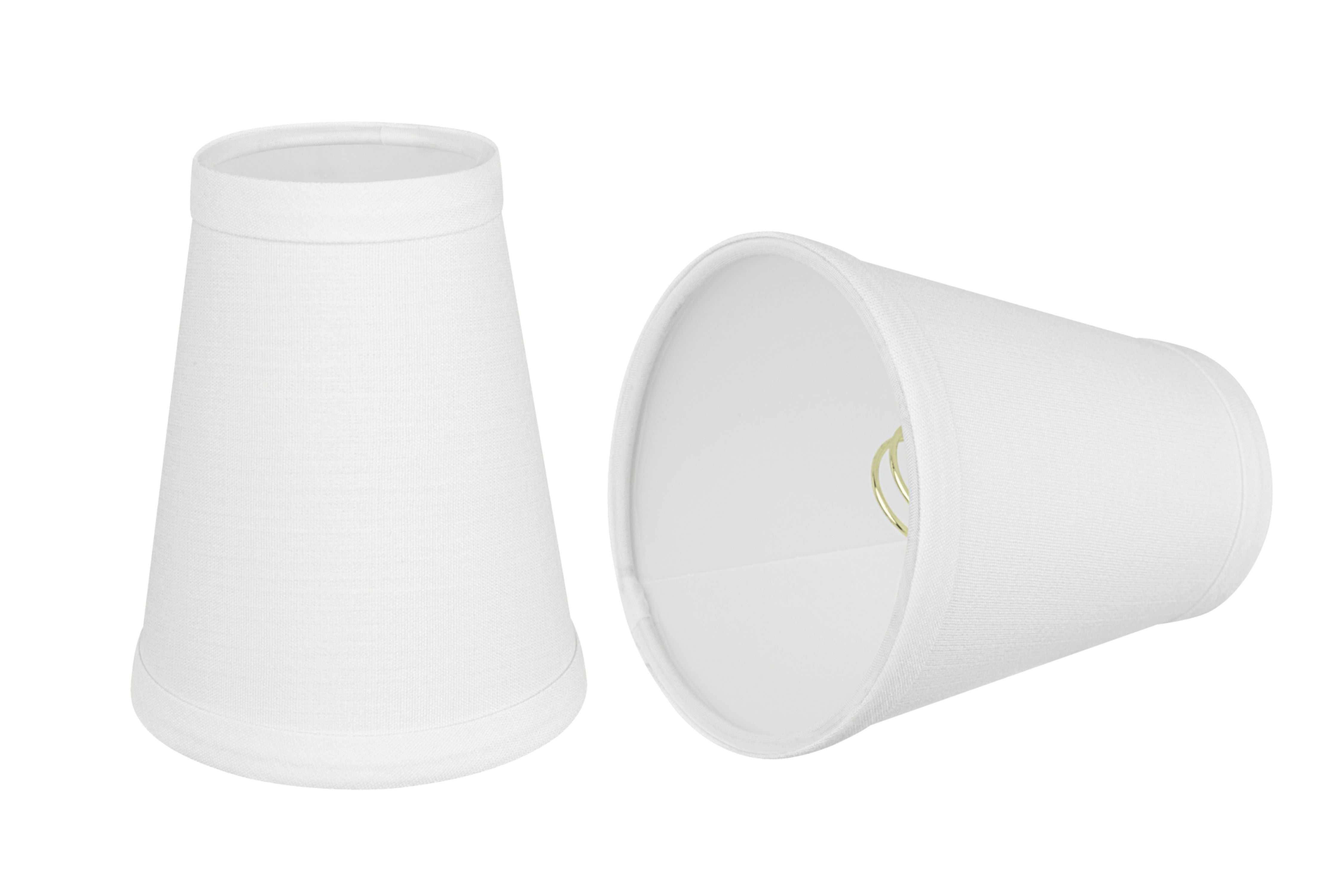 Off-White Linen Empire Clip-On Chandelier Lamp Shade Set
