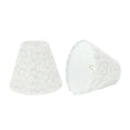 thumbnail image 1 of Aspen Creative 32113-2 Small Hardback Empire Shape Chandelier Clip-On Lamp Shade Set (2 Pack), Transitional Design in White, 6" bottom width (3" x 6" x 5"), 1 of 3