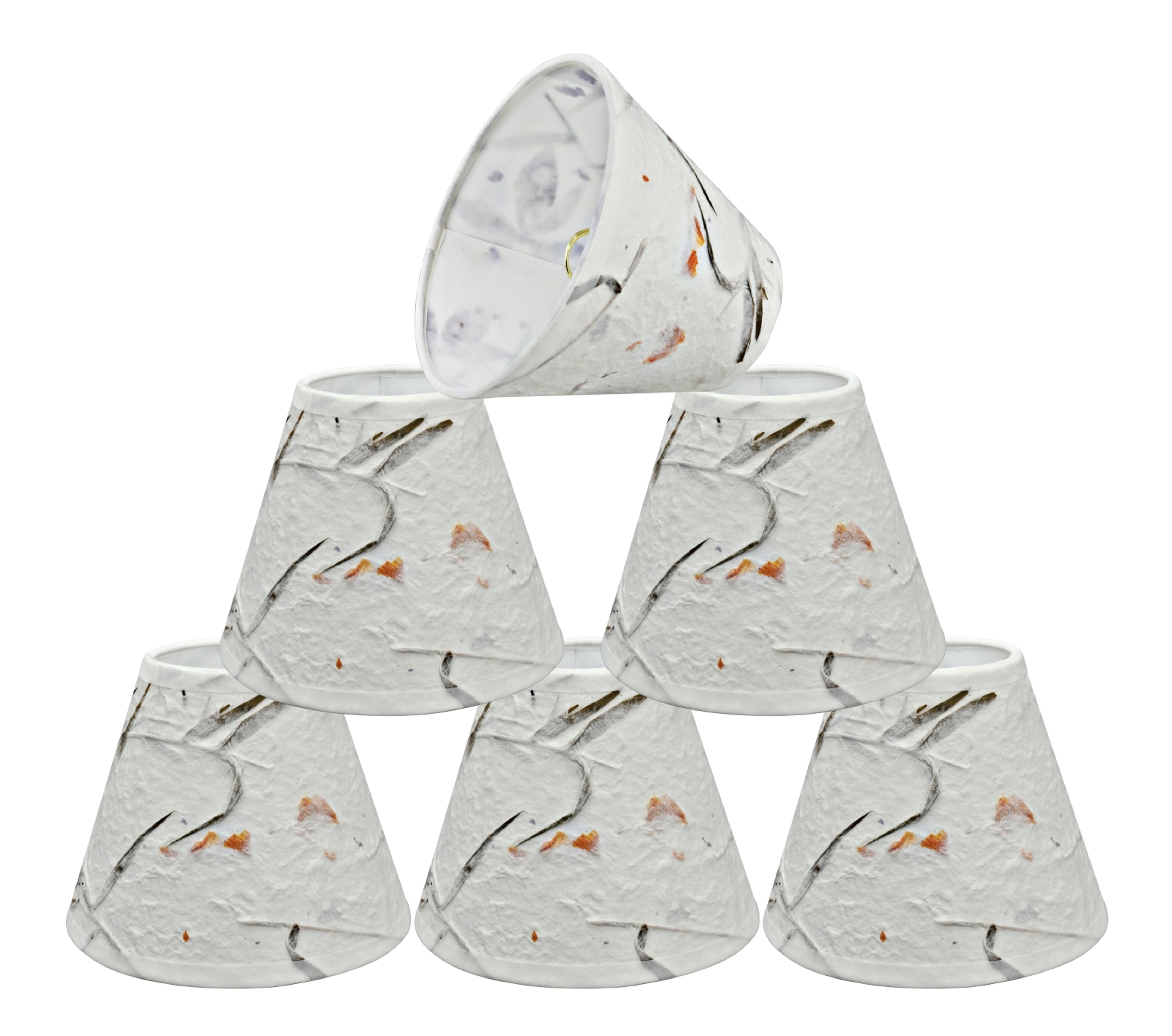 Off-White Petal Paper Empire Chandelier Lamp Shades Set of 6