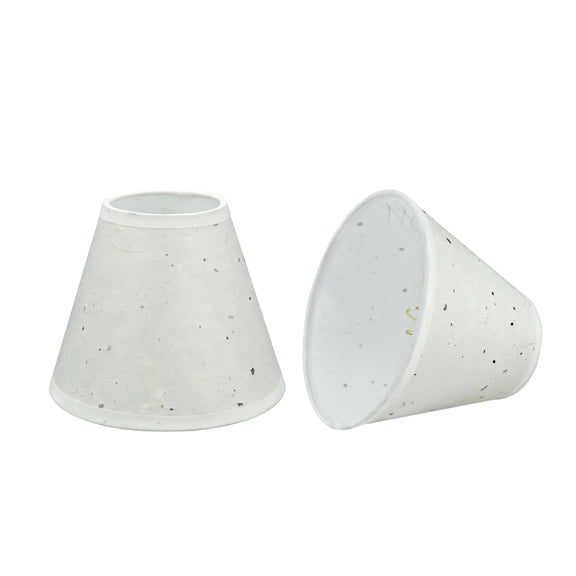 Aspen Creative 32116-2 Small Hardback Empire Shape Chandelier Clip-On Lamp Shade Set (2 Pack), Transitional Design in Off White, 6" bottom width (3" x 6" x 5")