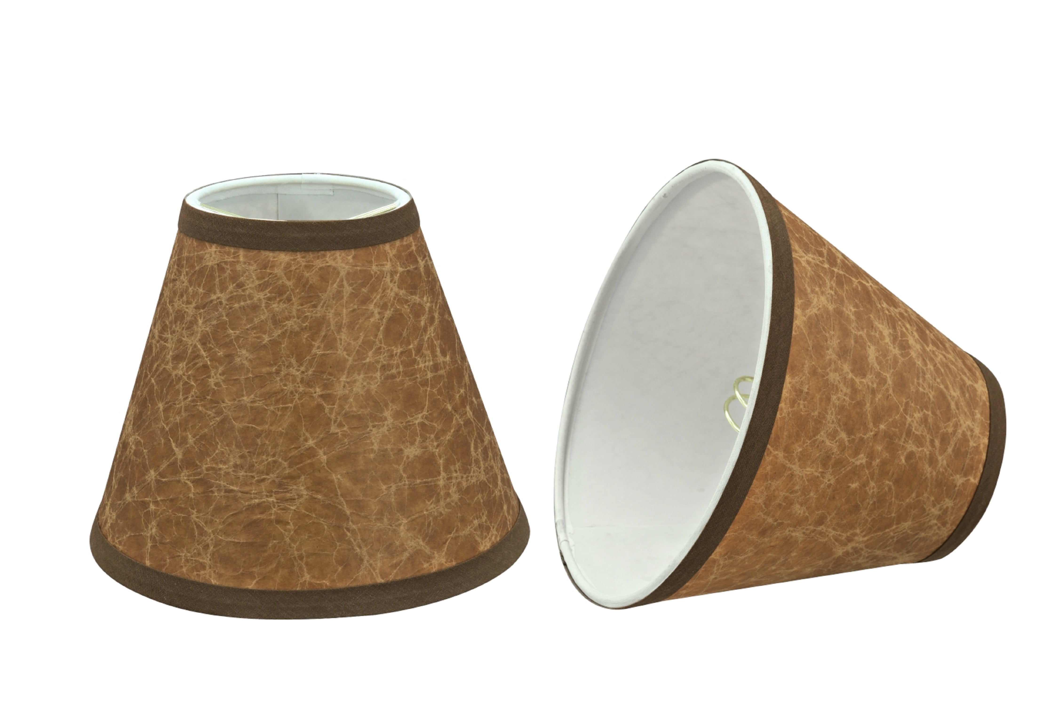 Small Dark Brown Hardback Empire Chandelier Lamp Shades, 3" x 6" x 5"