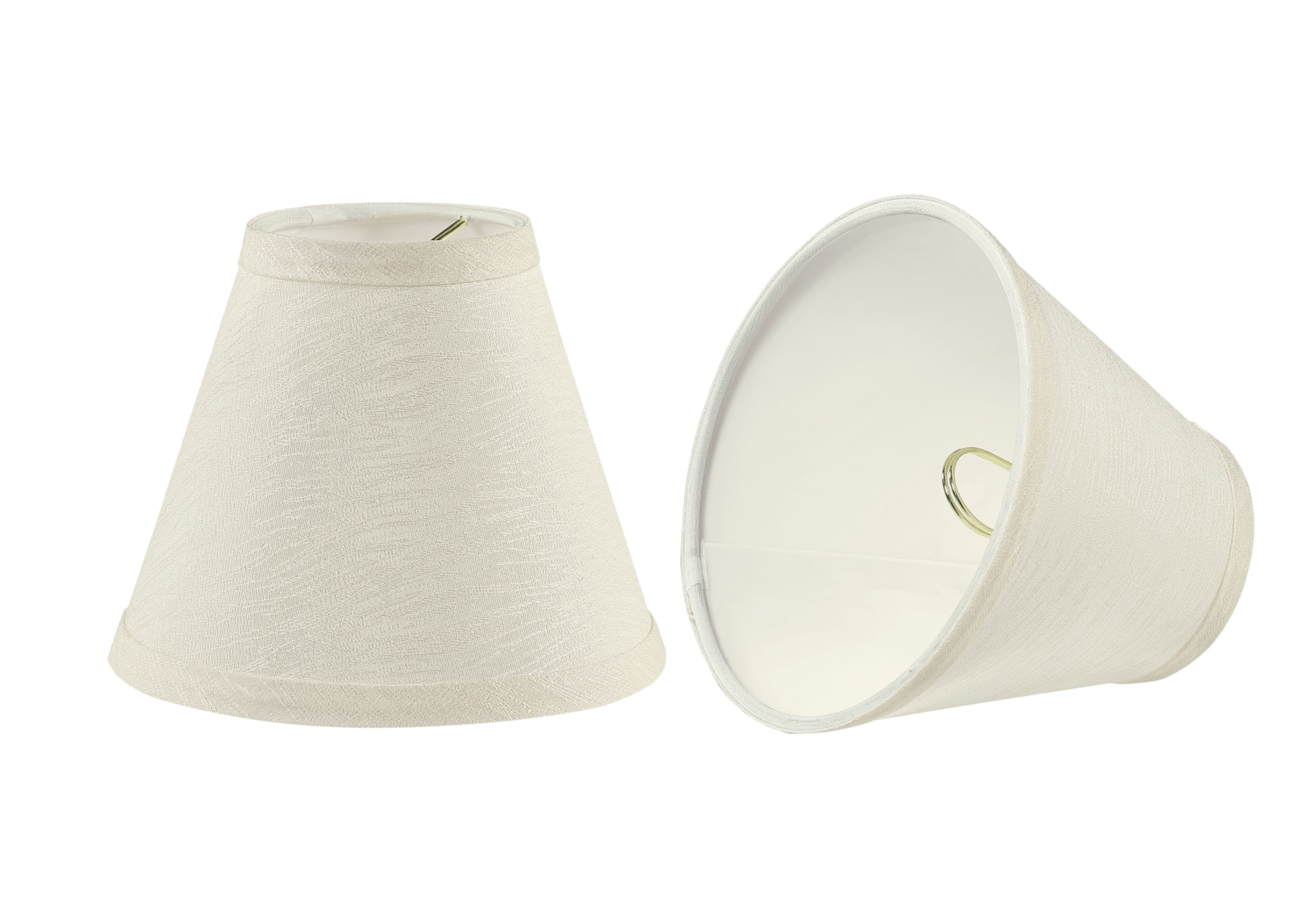 Off-White Jacquard Fabric Empire Chandelier Lamp Shade Set