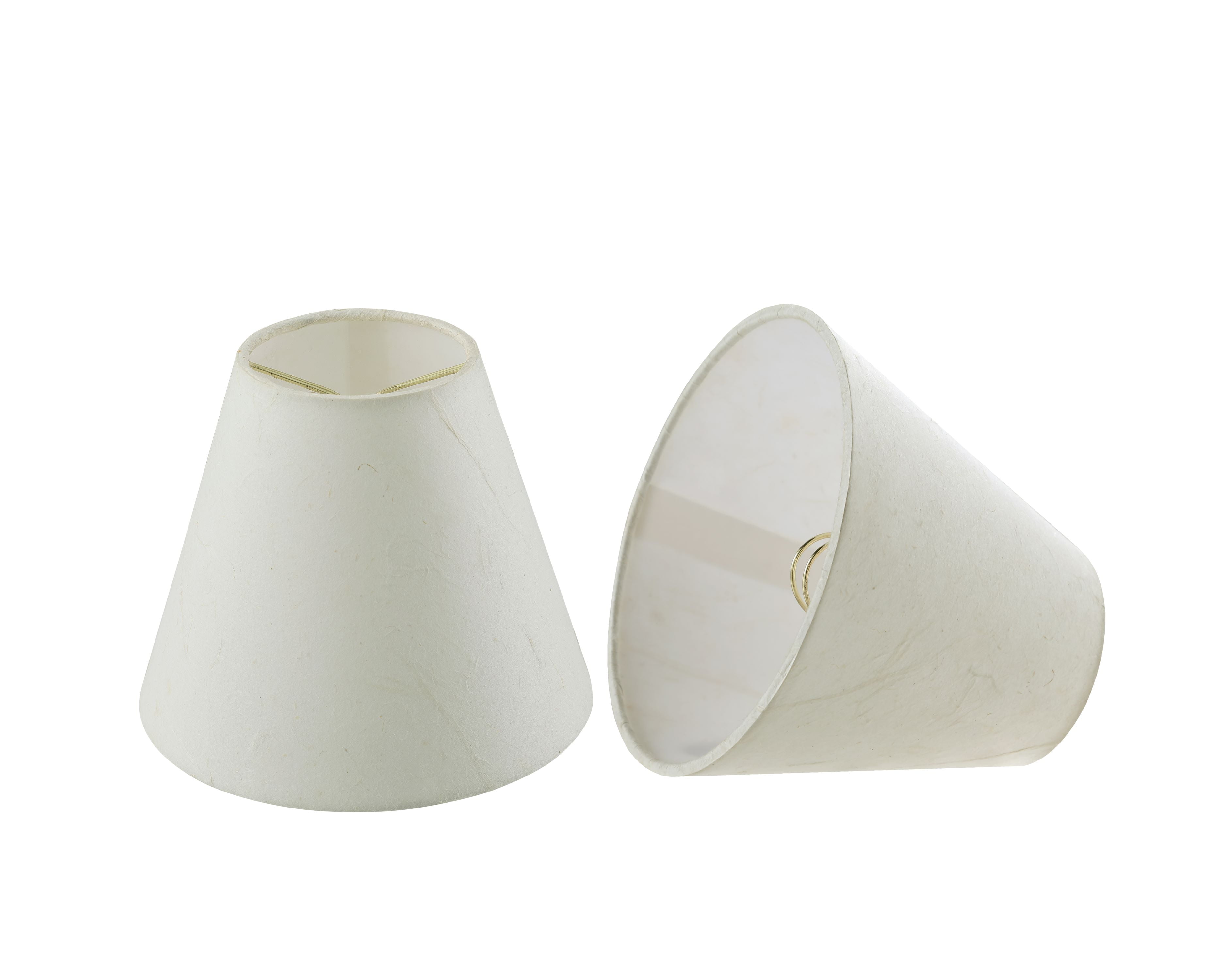 White Wrinkled Paper Empire Chandelier Lamp Shade Set, 6" Bottom Width