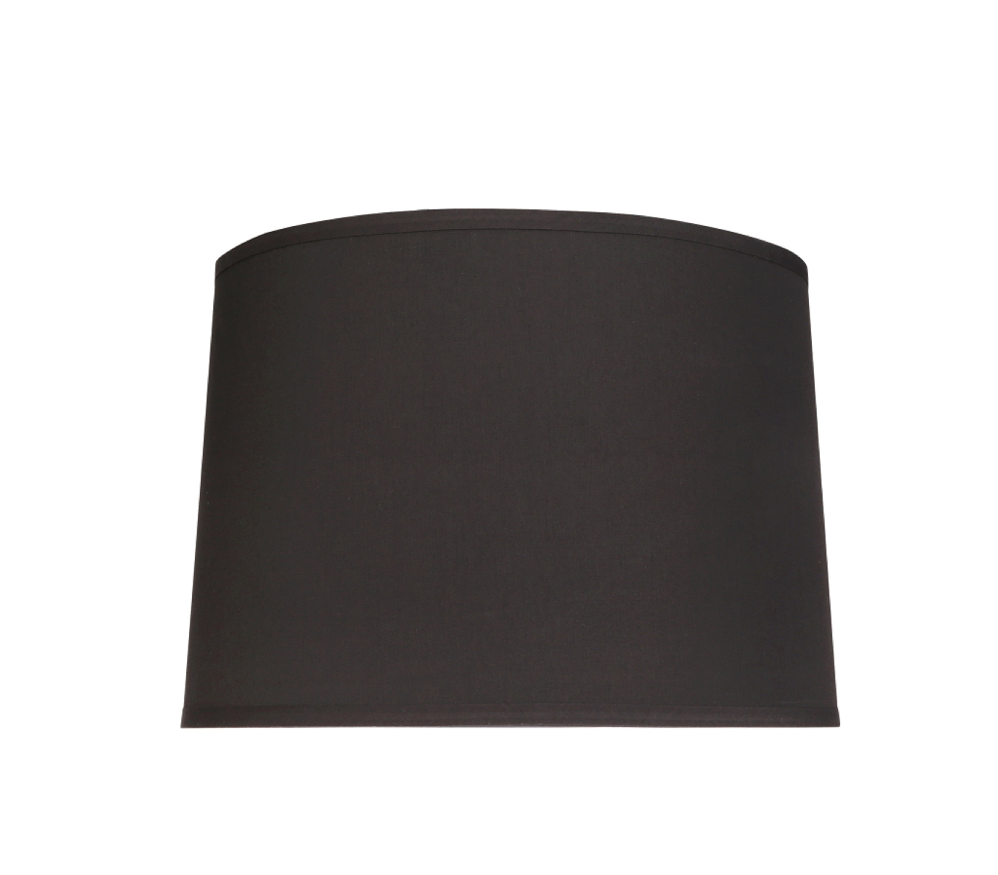 Black Cotton Drum Lamp Shade with Gold Interior, 12"