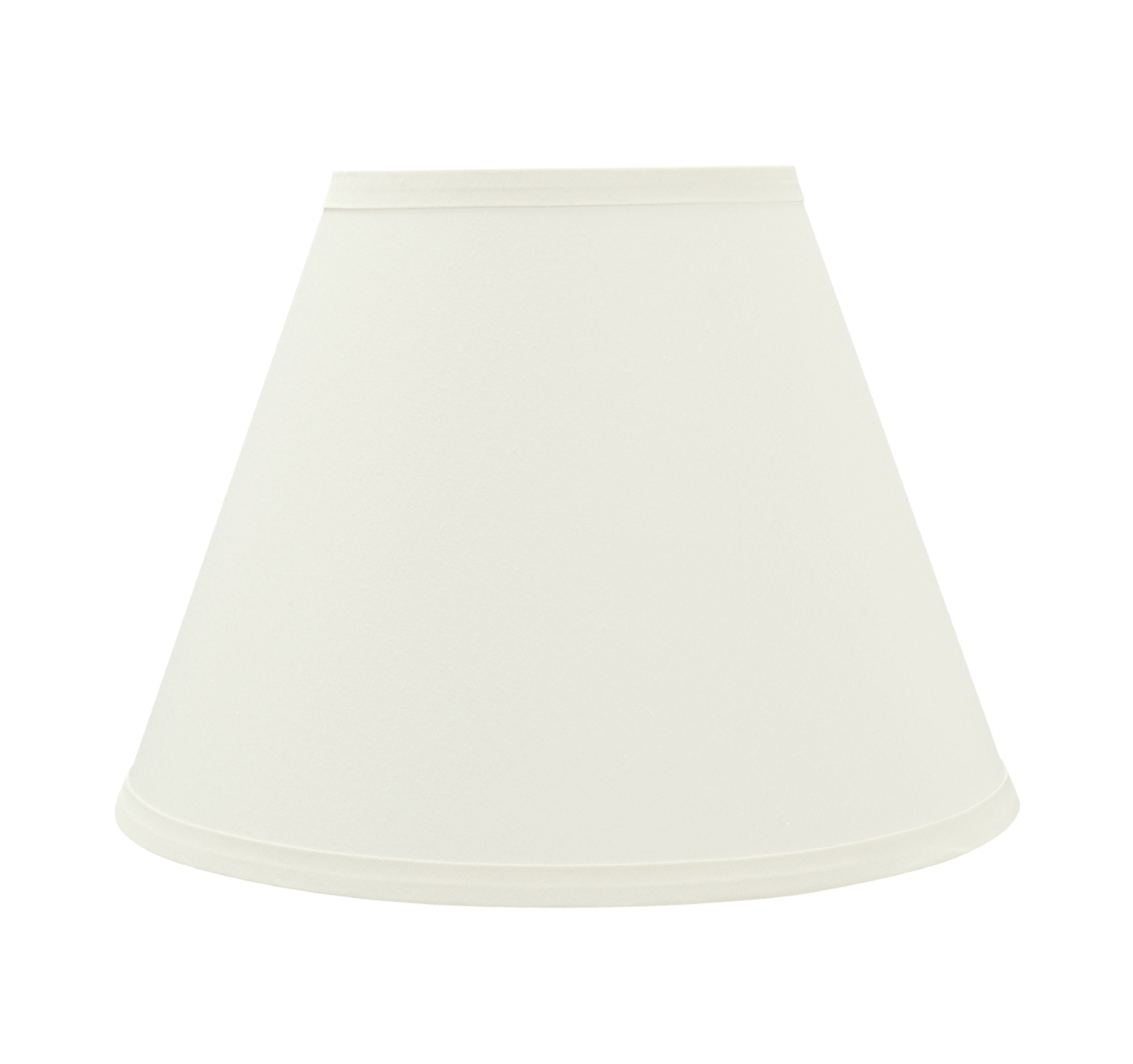 Ivory Faux Leather Empire Lamp Shade with Spider Construction, 12" Wide