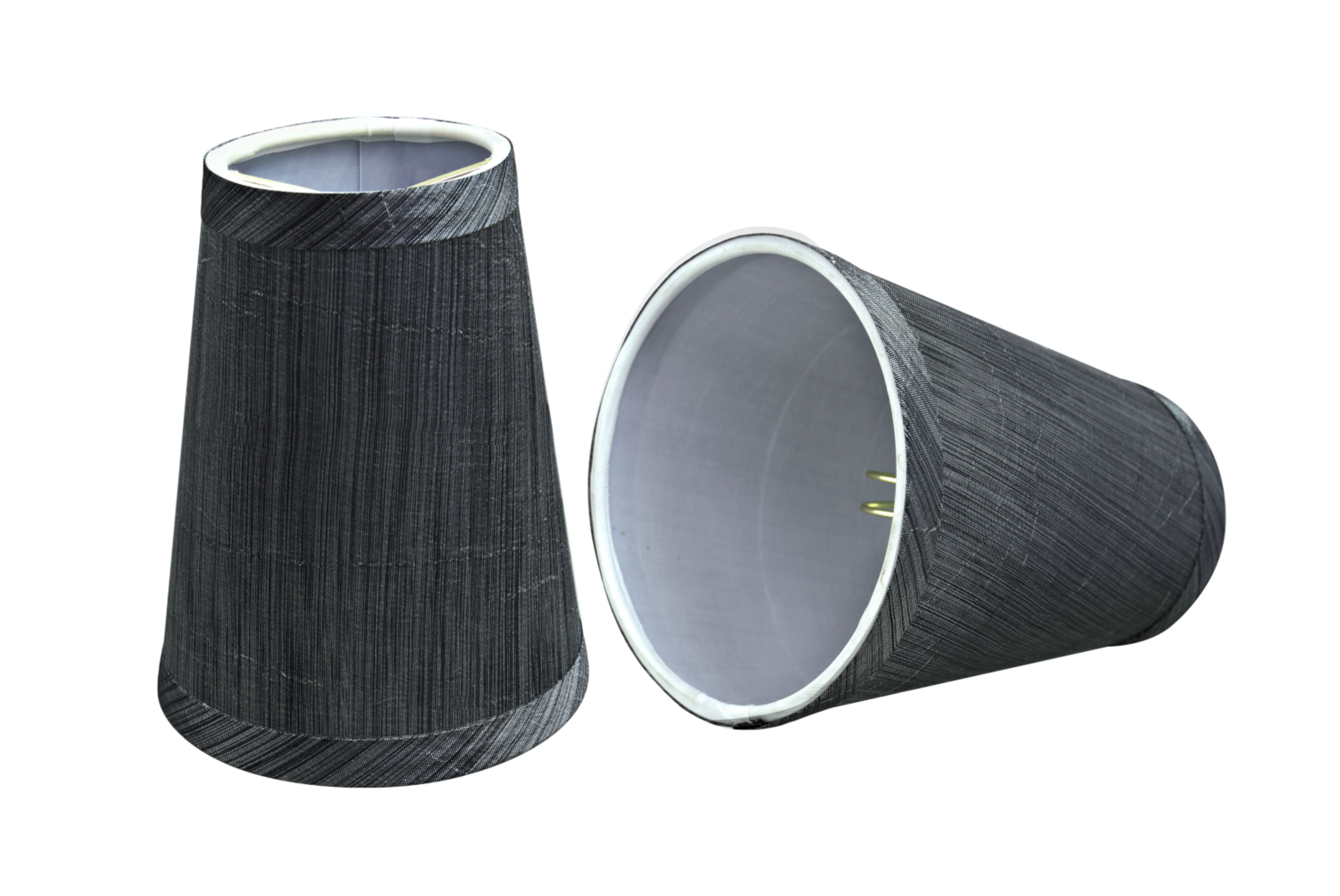 Small Gray and Black Empire Chandelier Lamp Shades, Set of 2