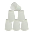 thumbnail image 1 of Aspen Creative 32654-6 Small Hardback Empire Shape Chandelier Clip-On Lamp Shade Set (6 Pack), Transitional Design in Off White, 4" bottom width (2 1/2" x 4" x 5" ), 1 of 7