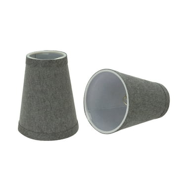 Aspen Creative 32657-2 Small Hardback Empire Shape Chandelier Clip-On Lamp Shade Set (2 Pack), Transitional Design in Grey, 4" bottom width (2 1/2" x 4" x 5" )