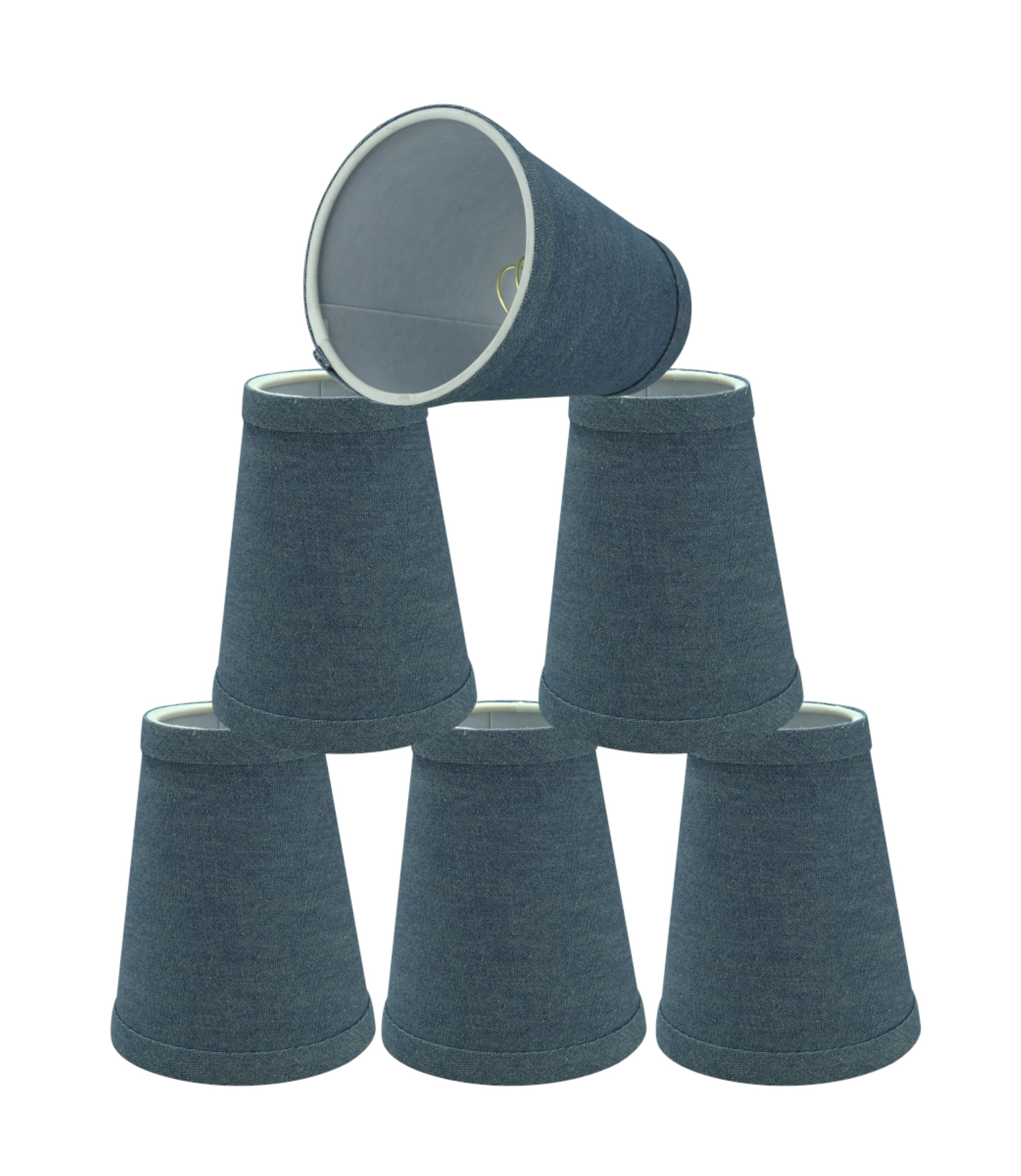 Small Washing Blue Denim Empire Chandelier Lamp Shades Set