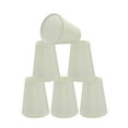thumbnail image 1 of Aspen Creative 32661-6 Small Hardback Empire Shape Chandelier Clip-On Lamp Shade Set (6 Pack), Transitional Design in Off-White, 4" bottom width (2 1/2" x 4" x 5" ), 1 of 7