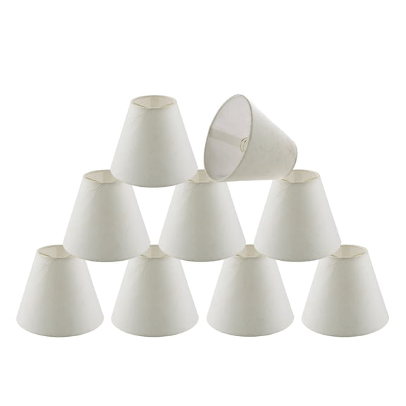 Aspen Creative 32672-9 Small Hardback Empire Shape Chandelier Clip-On Lamp Shade Set (9 Pack), Transitional Design in Off White, 6" bottom width (3" x 6" x 5")