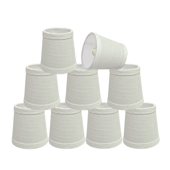 Aspen Creative 32713-9 Small Hardback Empire Shape Chandelier Clip-On Lamp Shade Set (9 Pack), Transitional Design in Off White, 4" bottom width (3" x 4" x 4")