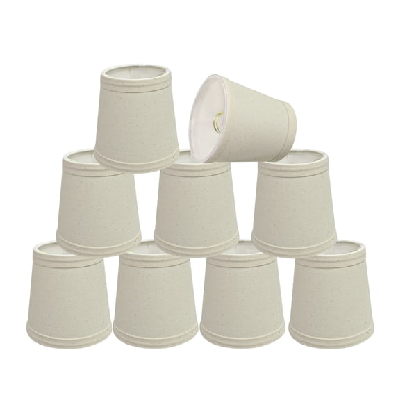 Aspen Creative 32714-9 Small Hardback Empire Shape Chandelier Clip-On Lamp Shade Set (9 Pack), Transitional Design in Off White, 4" bottom width (3" x 4" x 4")
