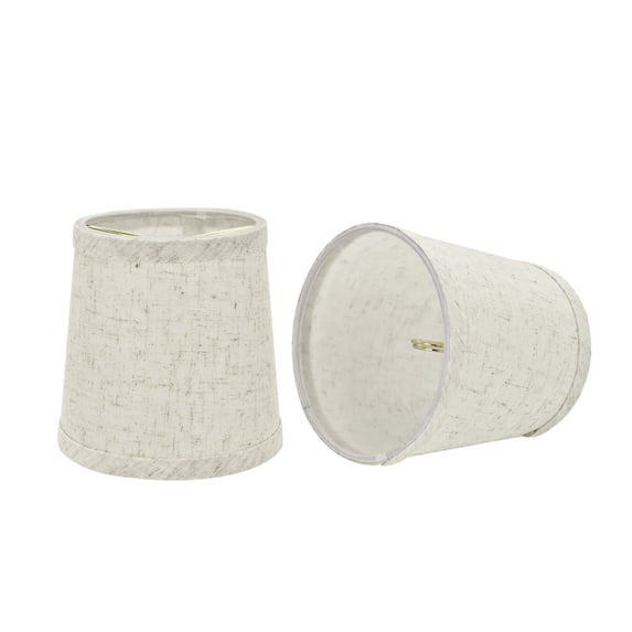Aspen Creative 32832-2 Small Hardback Empire Shape Chandelier Clip-On Lamp Shade Set (2 Pack), Transitional Design in Flaxen, 5" bottom width (4" x 5" x 5")