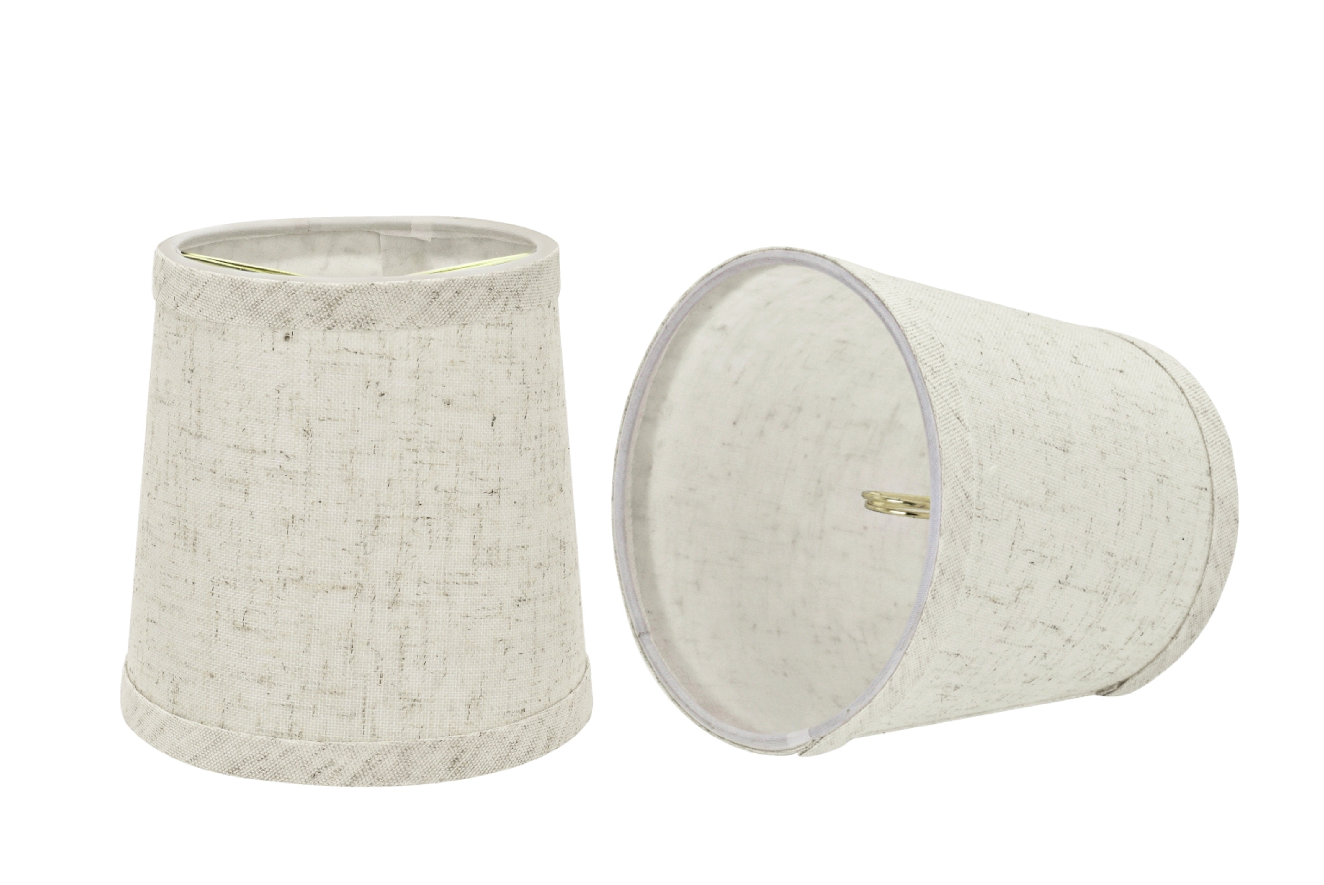 Small Flaxen Linen Empire Chandelier Lamp Shade Set