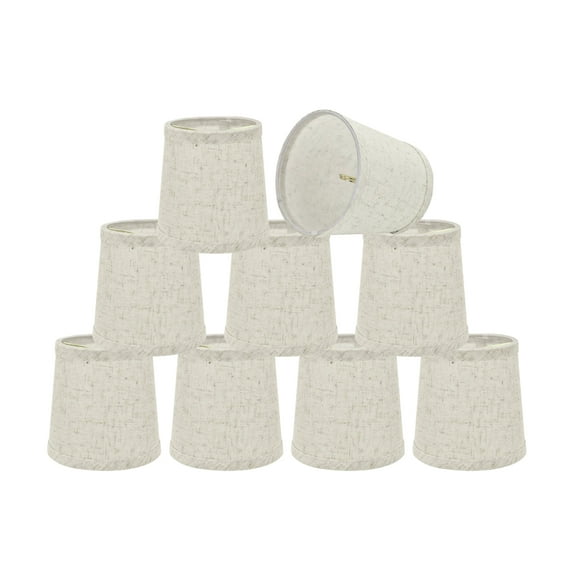 Aspen Creative 32832-9 Small Hardback Empire Shape Chandelier Clip-On Lamp Shade Set (9 Pack), Transitional Design in Flaxen, 5" bottom width (4" x 5" x 5")