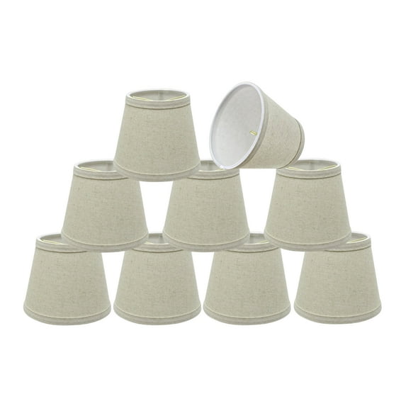Aspen Creative 32861-9 Small Hardback Empire Shape Chandelier Clip-On Lamp Shade Set (9 Pack), Transitional Design in Light Grey, 5" bottom width (4" x 6" x 5")