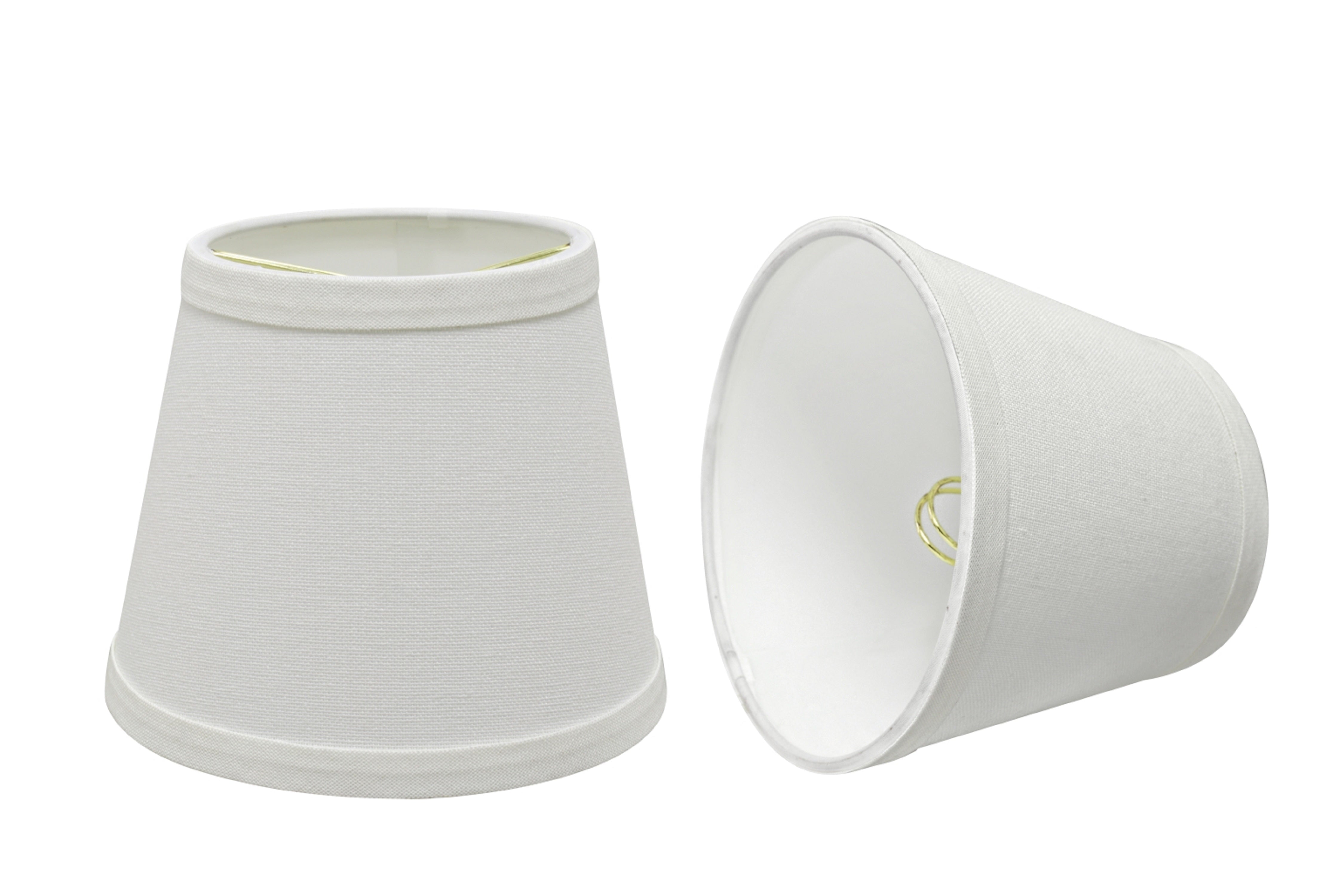 Small White Linen Empire Chandelier Lamp Shade Set