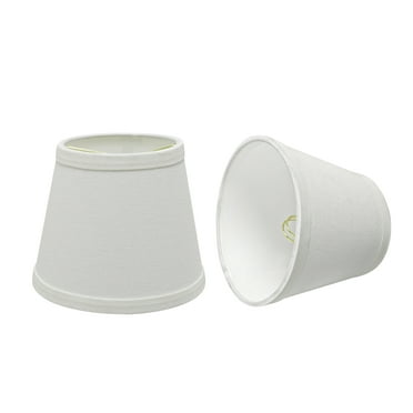Aspen Creative 32862-2 Small Hardback Empire Shape Chandelier Clip-On Lamp Shade Set (2 Pack), Transitional Design in White, 5" bottom width (4" x 6" x 5")