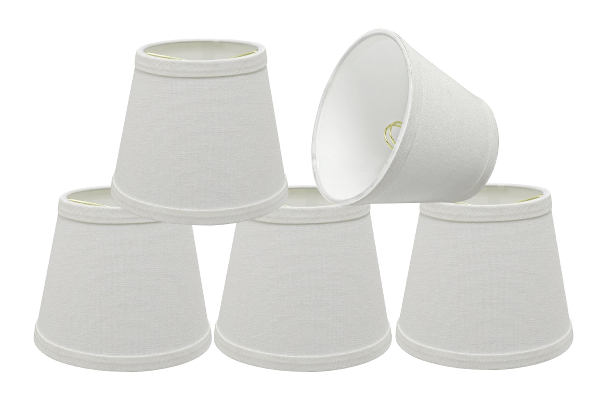 White Linen Empire Chandelier Lamp Shades, 5-Pack