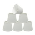 thumbnail image 1 of Aspen Creative 32862-6 Small Hardback Empire Shape Chandelier Clip-On Lamp Shade Set (6 Pack), Transitional Design in White, 5" bottom width (4" x 6" x 5"), 1 of 7