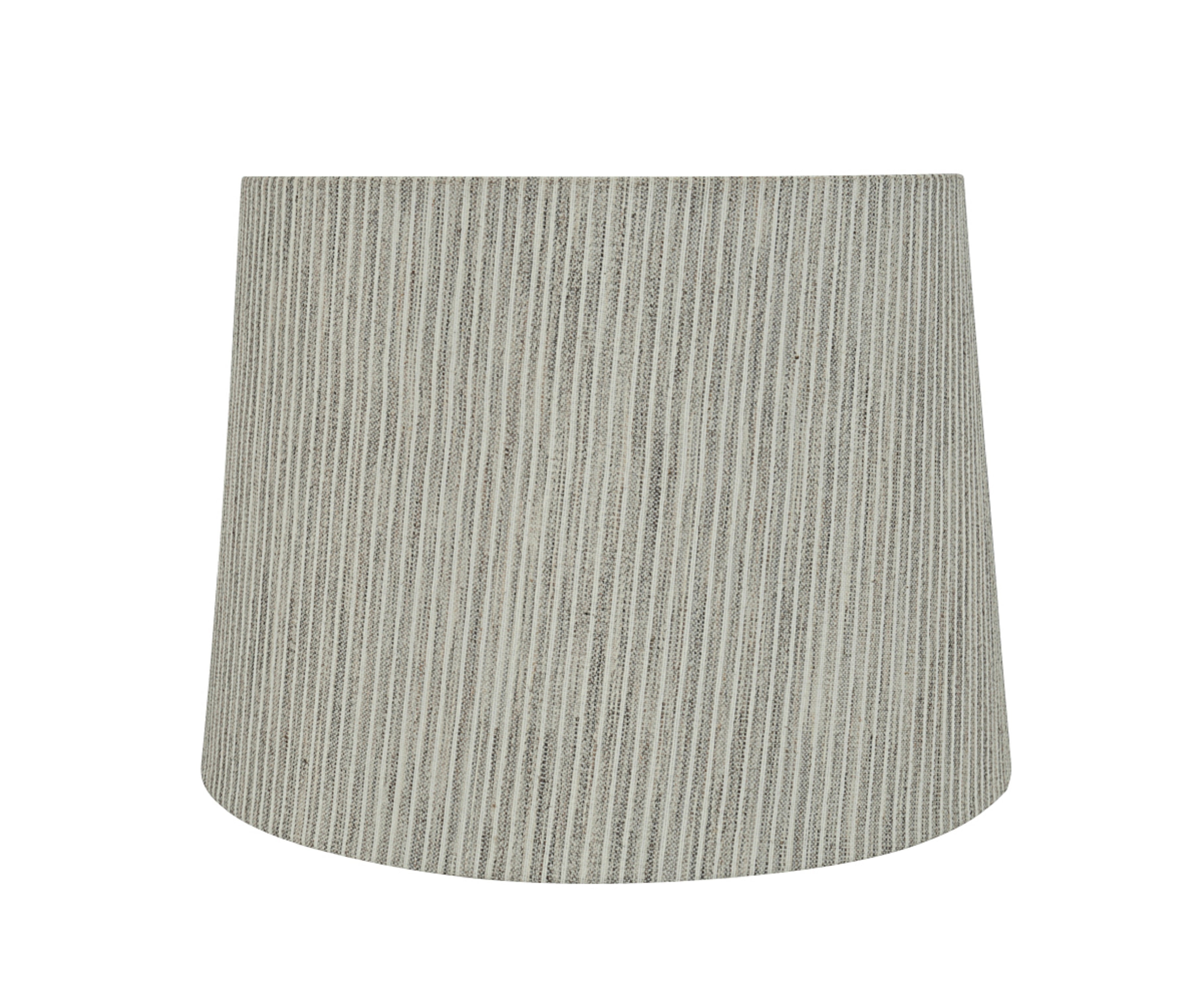 Light Grey Linen Empire Lamp Shade with Striped Pattern, 14" Wide